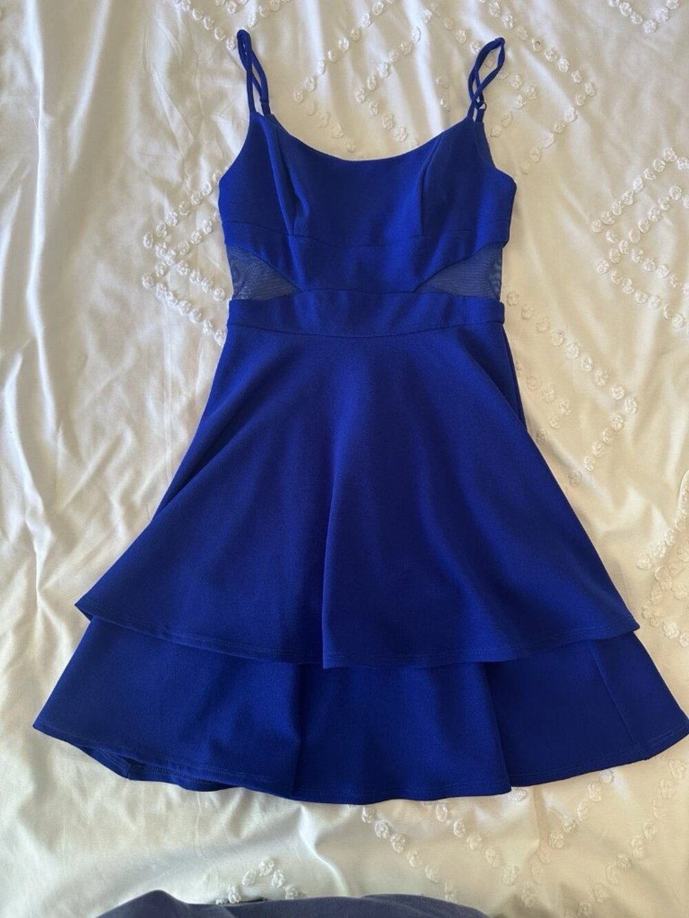 B. Darlin Mesh-Inset Fit & Flare Dress